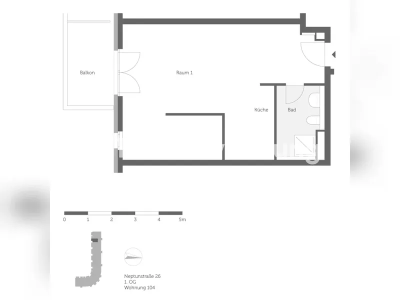 Tauschwohnung: Moderne, Top-Geschnittene 1 Zimmer Wohnung — photo 1